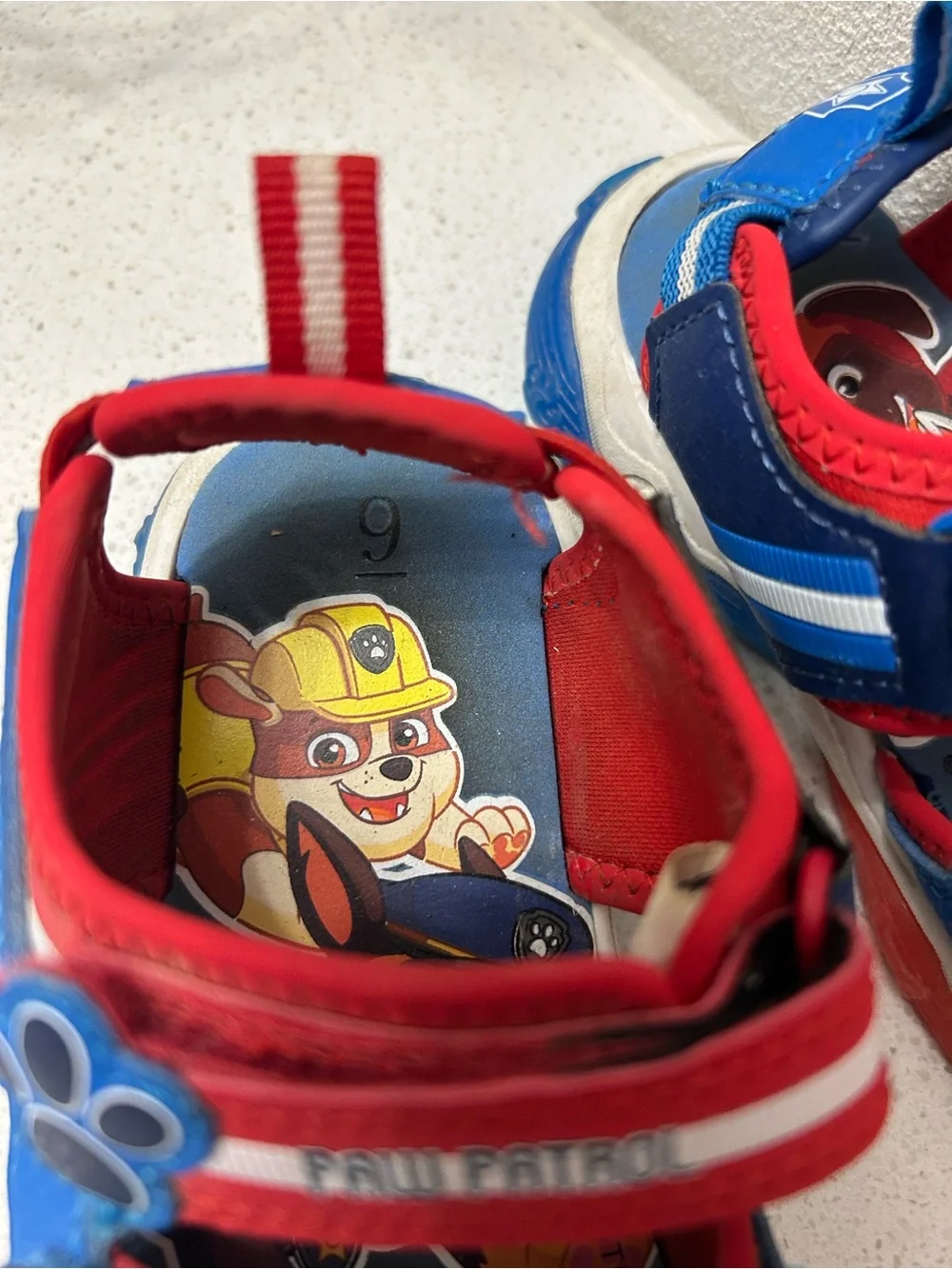 Paw Patrol Blue and Red Character Hook-and-Loop Kids Sandals